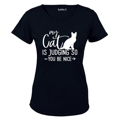 My Cat is Judging - Ladies - T-Shirt