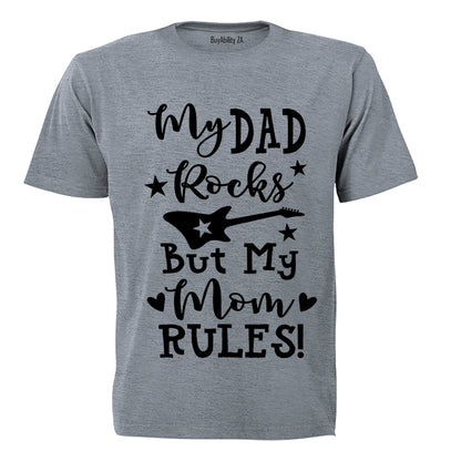 Dad Rocks, Mom Rules - Kids T-Shirt
