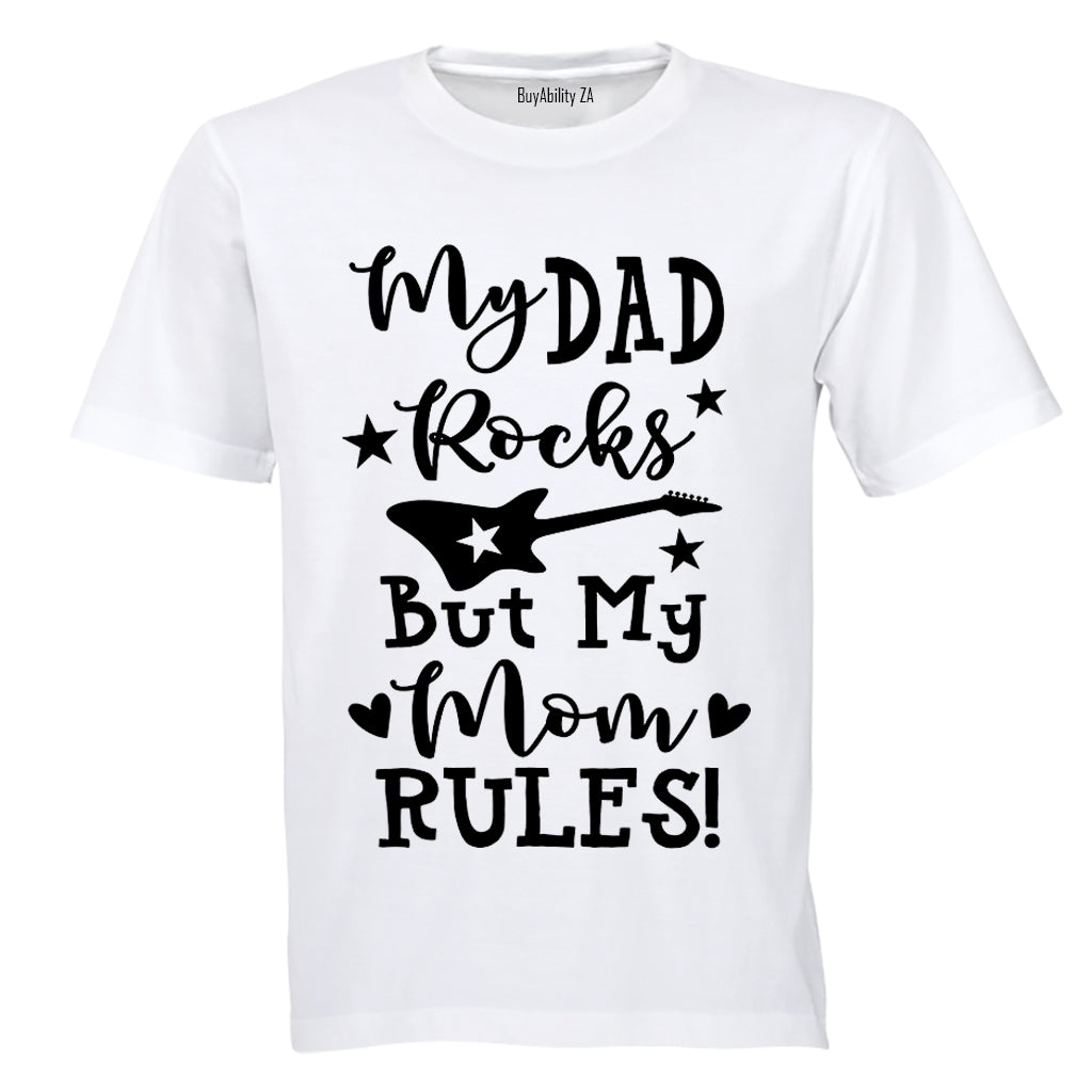 Dad Rocks, Mom Rules - Kids T-Shirt