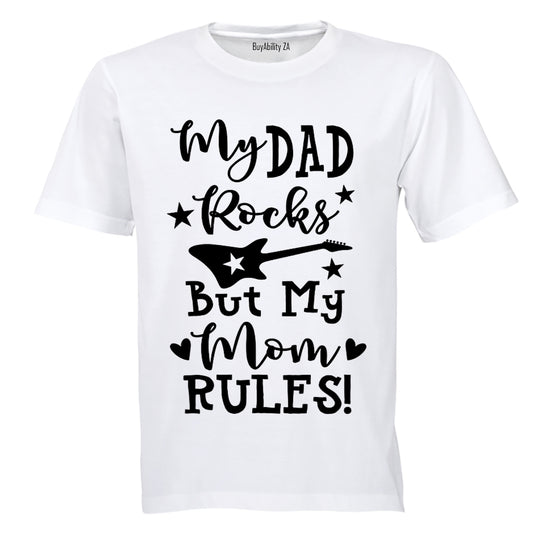 Dad Rocks, Mom Rules - Kids T-Shirt