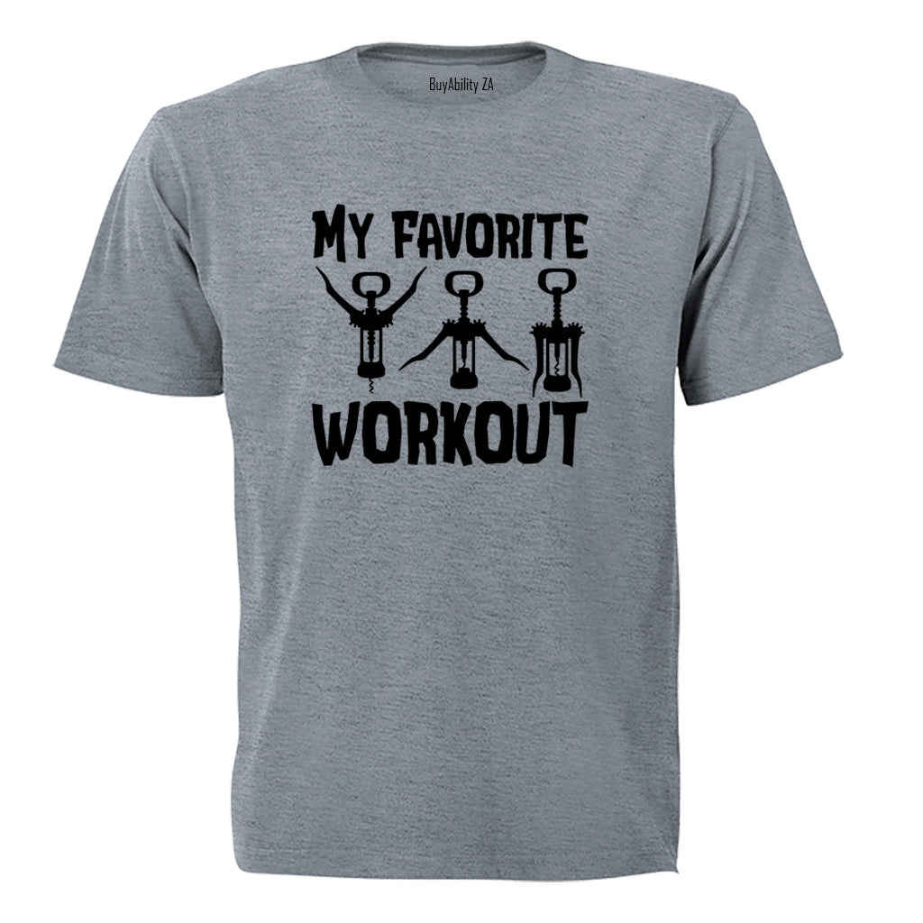 My Favorite Workout WINE - Adults - T-Shirt - BuyAbility South Africa