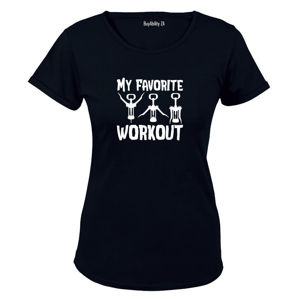 My Favorite Workout WINE - Ladies - T-Shirt - BuyAbility South Africa