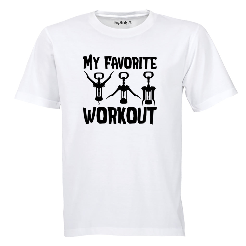 My Favorite Workout WINE - Adults - T-Shirt - BuyAbility South Africa