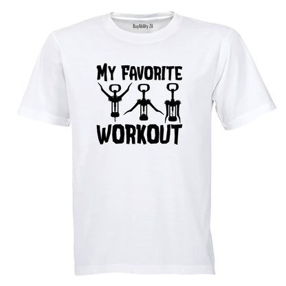 My Favorite Workout WINE - Adults - T-Shirt - BuyAbility South Africa