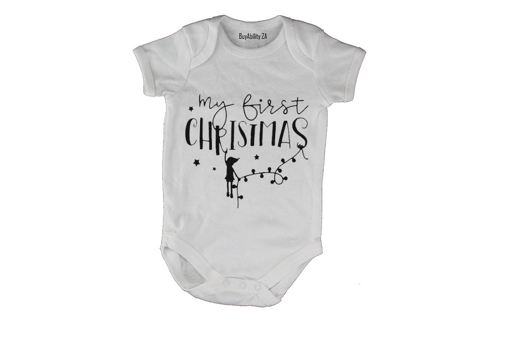 My First Christmas - Elf Lights - Baby Grow