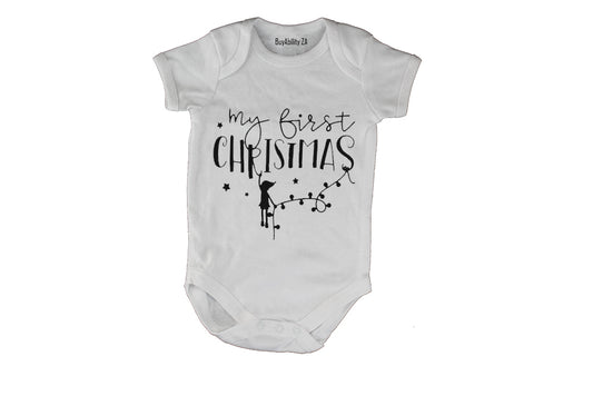 My First Christmas - Elf Lights - Baby Grow