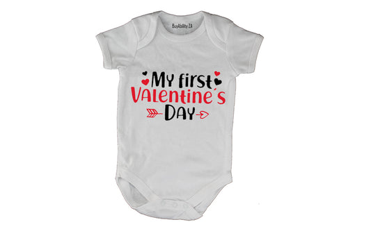 My First Valentine's Day - Hearts - Baby Grow