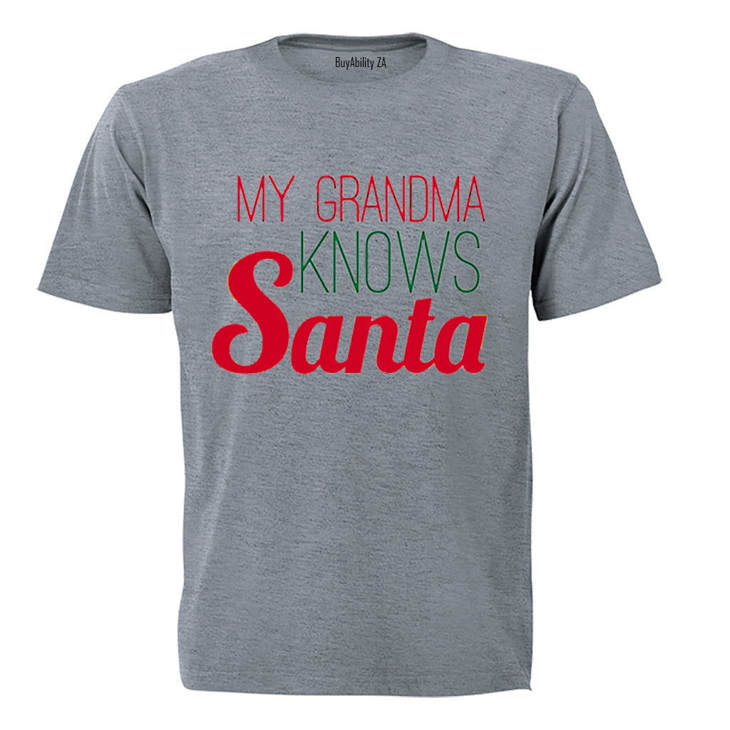 My Grandma Knows Santa - Christmas - Kids T-Shirt - BuyAbility