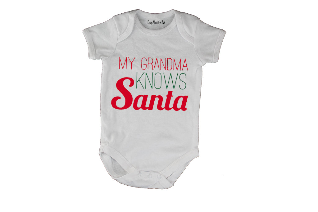 My Grandma Knows Santa - Christmas - Baby Grow