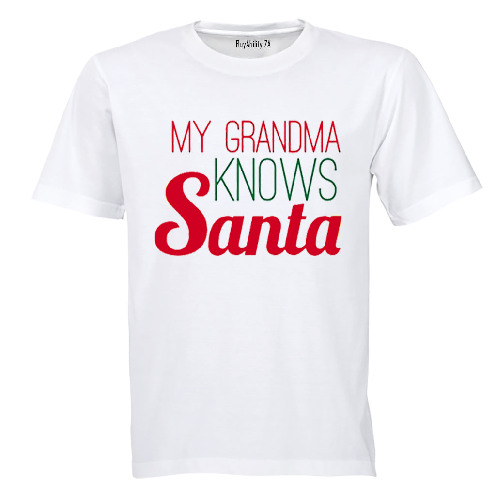 My Grandma Knows Santa - Christmas - Kids T-Shirt - BuyAbility
