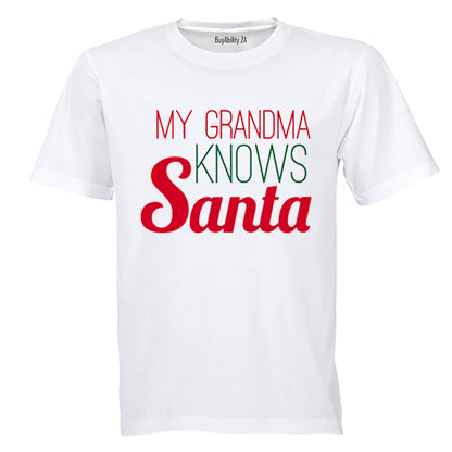 My Grandma Knows Santa - Christmas - Kids T-Shirt - BuyAbility