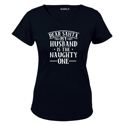 My Husband Is The Naughty One - Christmas - Ladies - T-Shirt