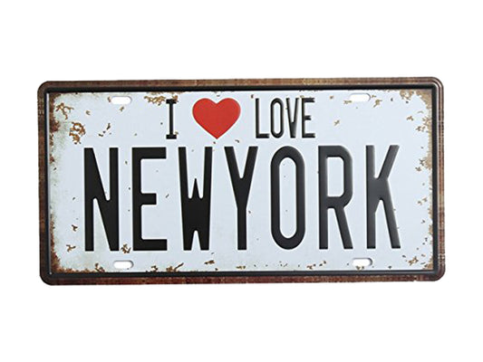 Love New York - License Plate Inspired Novelty Sign