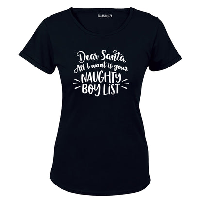 Naughty Boy List - Christmas - Ladies - T-Shirt