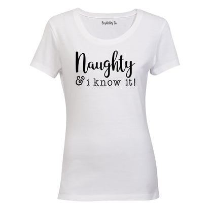 Naughty & I Know It - Christmas - Ladies - T-Shirt