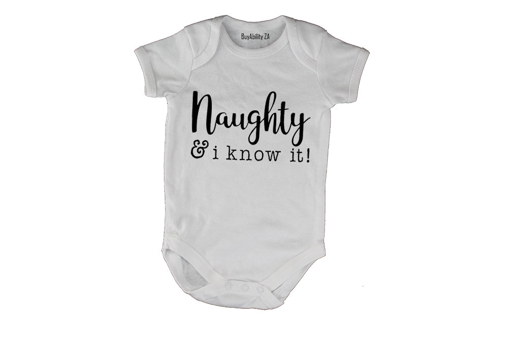 Naughty & I Know It - Christmas - Baby Grow