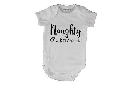 Naughty & I Know It - Christmas - Baby Grow