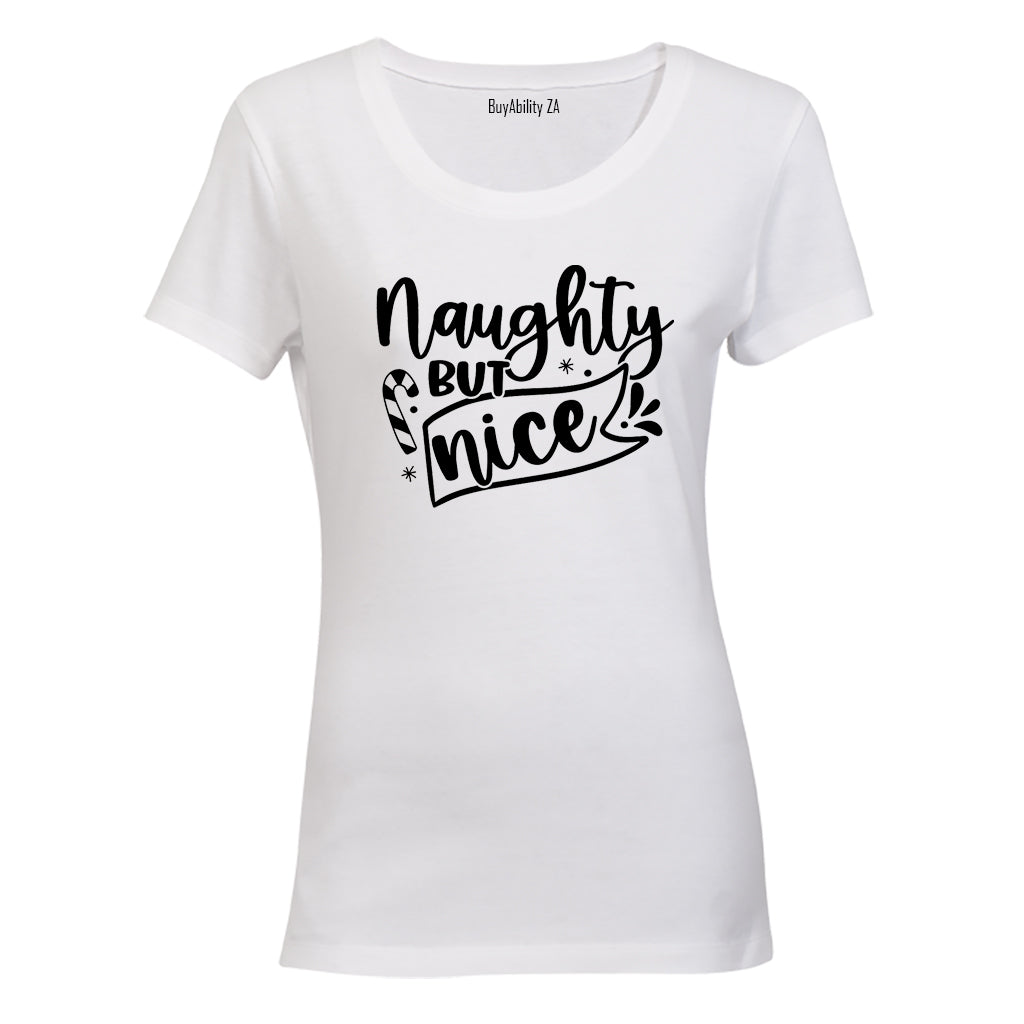 Naughty But Nice - Christmas - Ladies - T-Shirt - BuyAbility South Africa