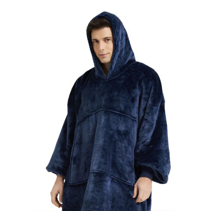 Over-sized Navy Fleece Hoodie - One Size