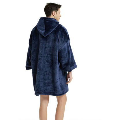 Over-sized Navy Fleece Hoodie - One Size