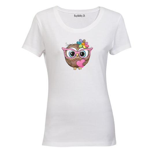 Nerdy Love Owl - Ladies - T-Shirt