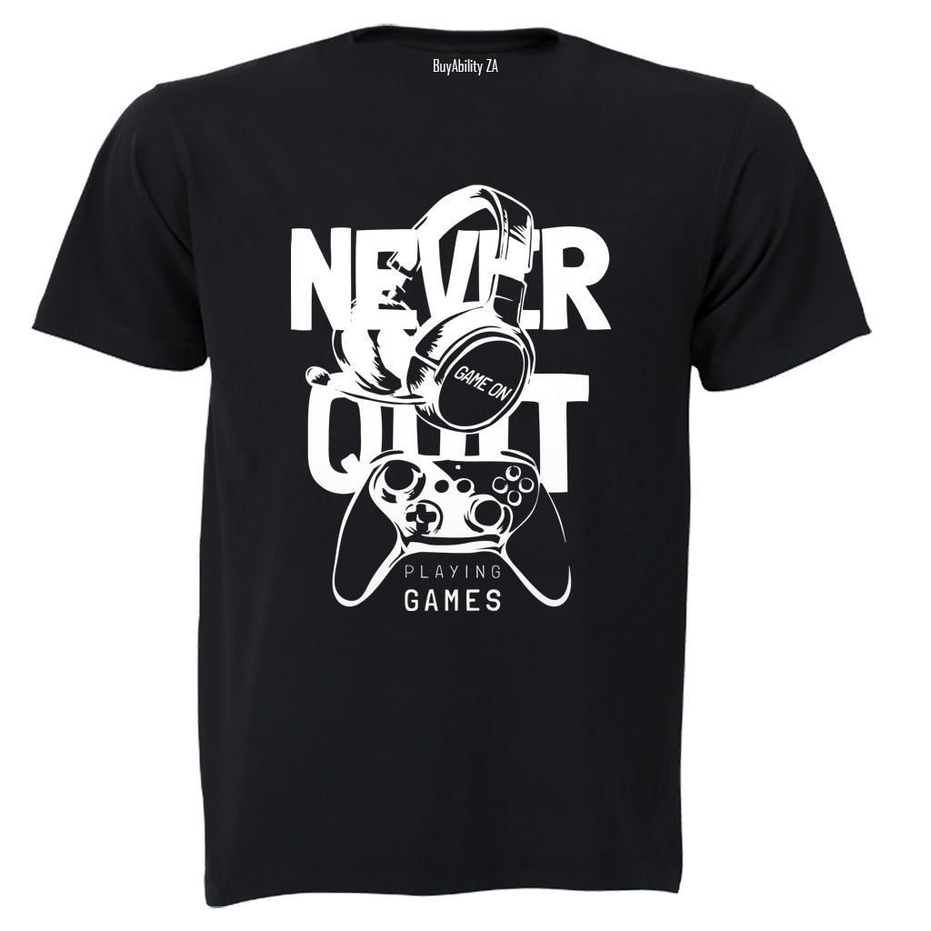 Never Quit Gaming - Kids T-Shirt - BuyAbility South Africa