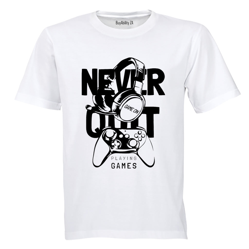 Never Quit Gaming - Kids T-Shirt - BuyAbility South Africa