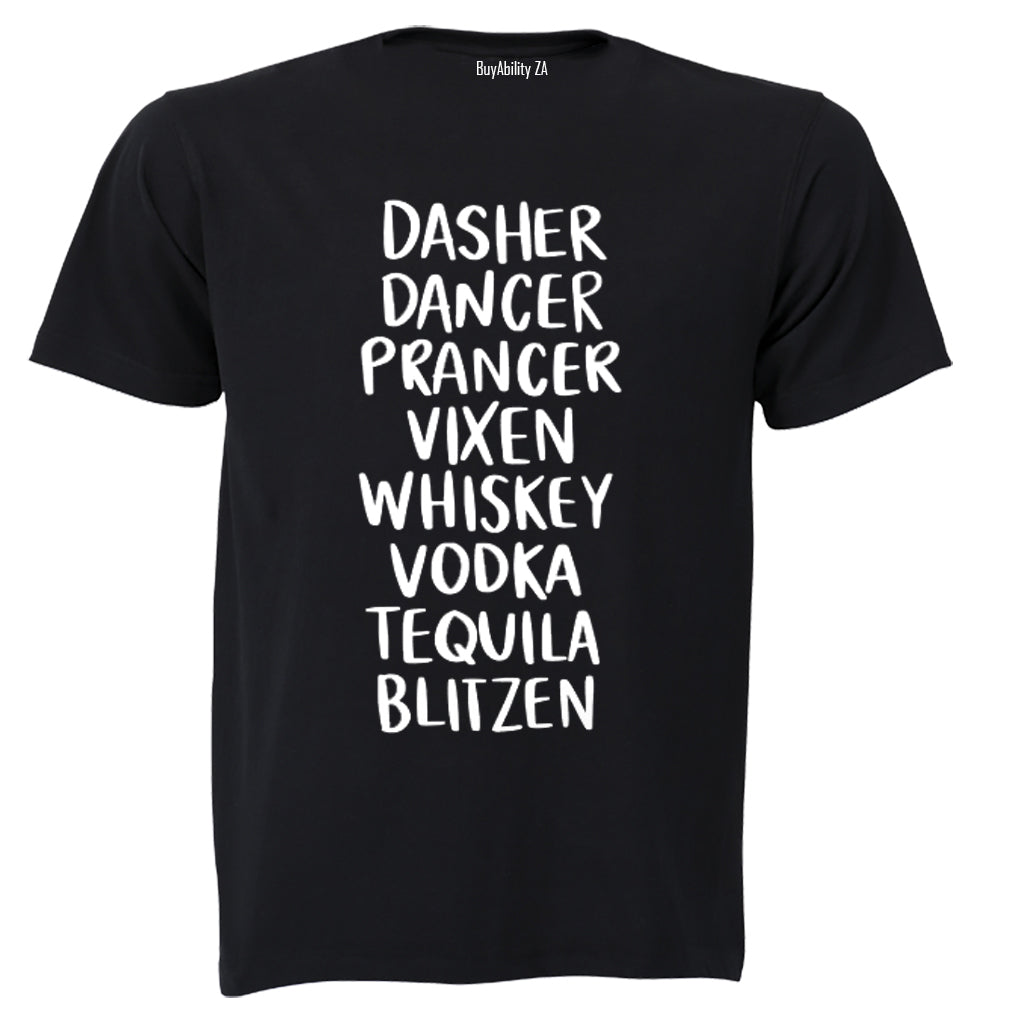 New Reindeer Names - Christmas - Adults - T-Shirt