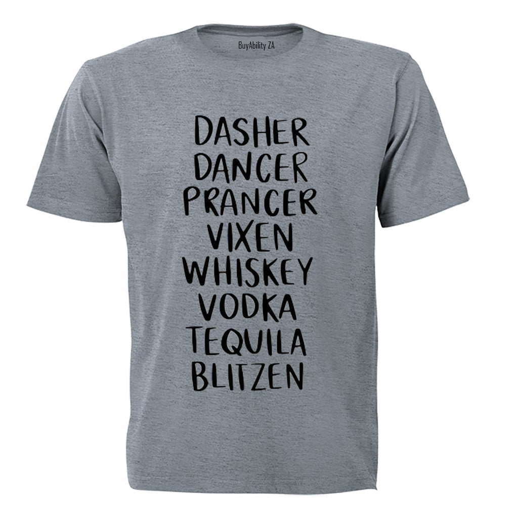 New Reindeer Names - Christmas - Adults - T-Shirt