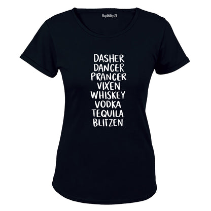New Reindeer Names - Christmas - Ladies - T-Shirt