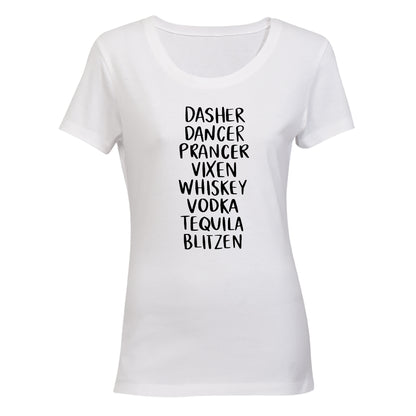 New Reindeer Names - Christmas - Ladies - T-Shirt - BuyAbility South Africa