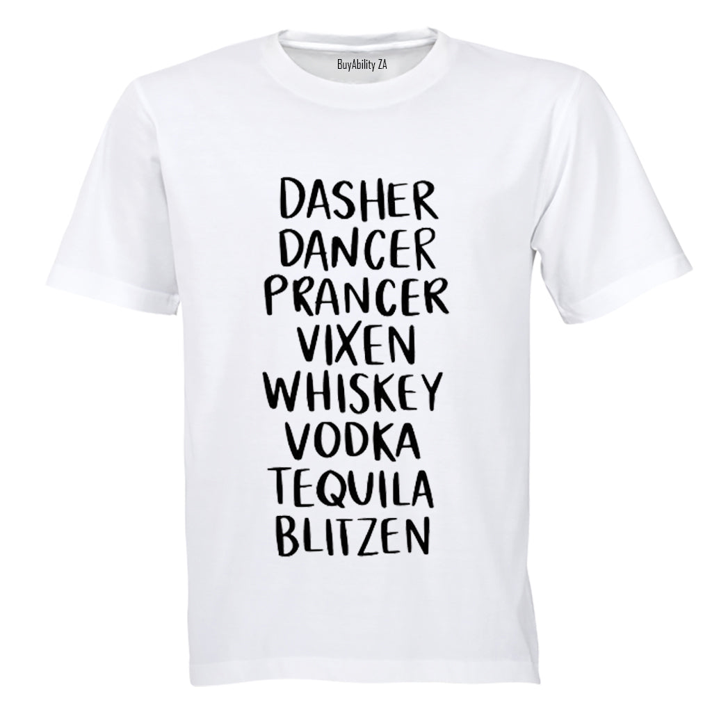 New Reindeer Names - Christmas - Adults - T-Shirt