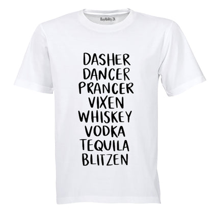 New Reindeer Names - Christmas - Adults - T-Shirt