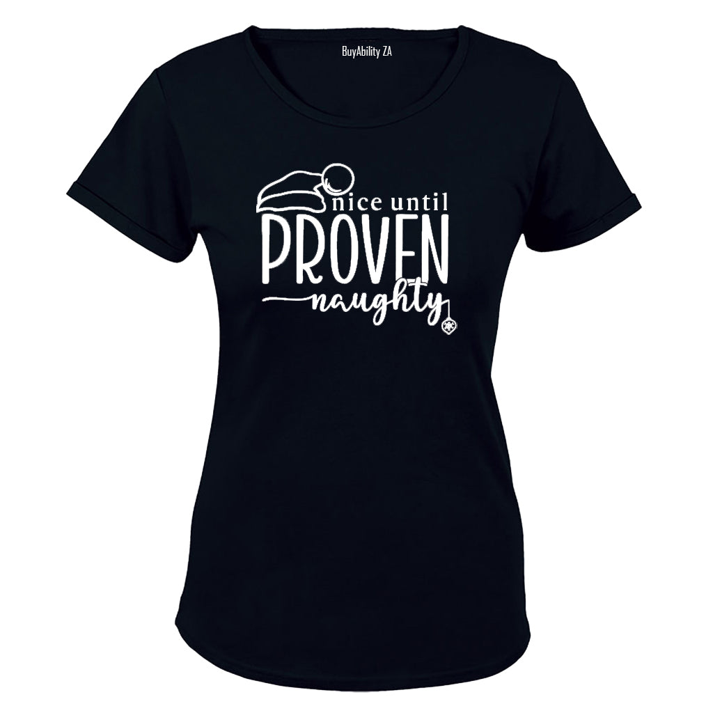Nice Until Proven Naughty - Christmas - Ladies - T-Shirt