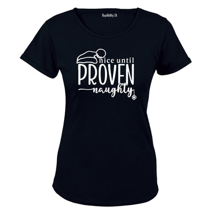 Nice Until Proven Naughty - Christmas - Ladies - T-Shirt