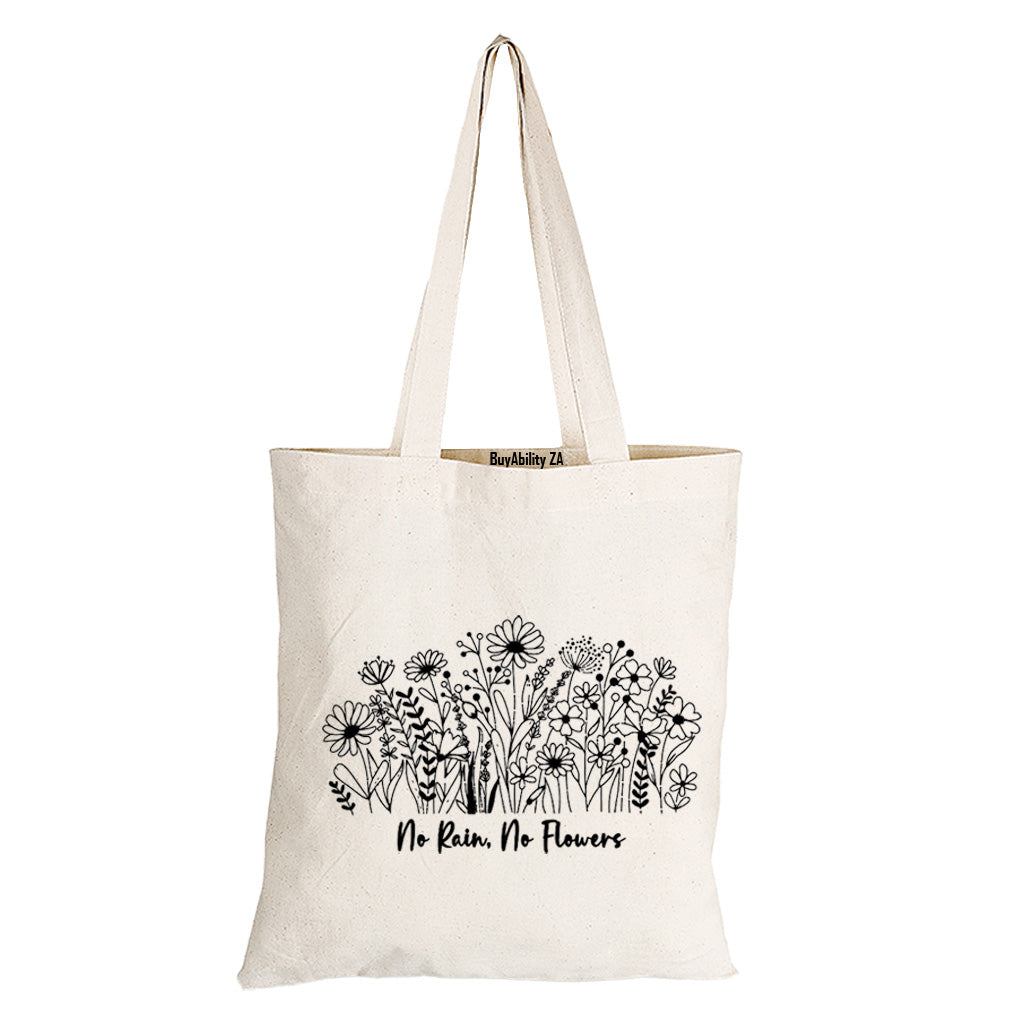 No Rain No Flowers - Eco-Cotton Natural Fibre Bag - BuyAbility South Africa