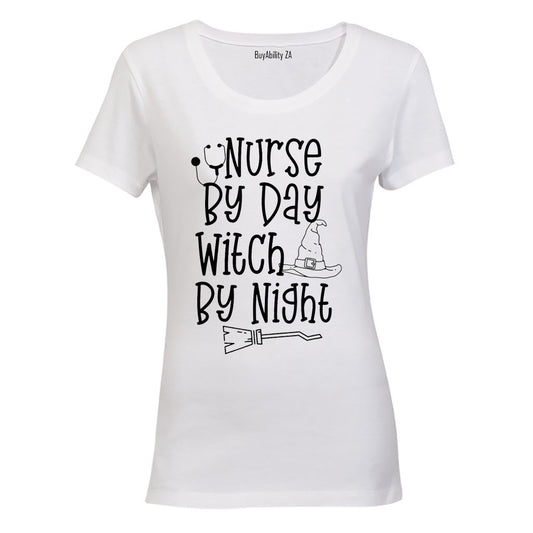 Nurse By Day - Halloween - Ladies - T-Shirt