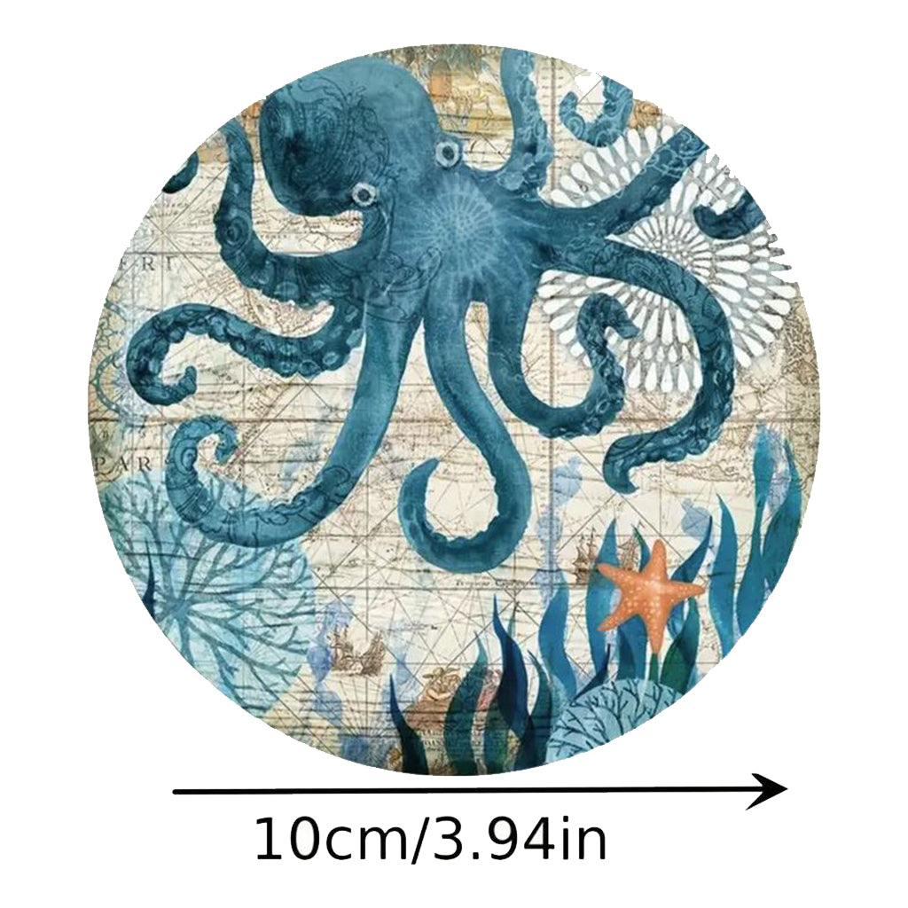 8 Pack - Nautical Wooden Coasters With Holder