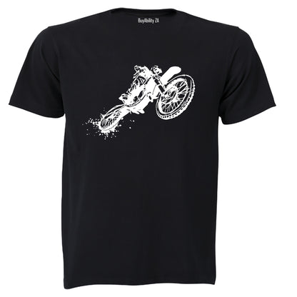 Off Road Biker Sketch - Adults - T-Shirt