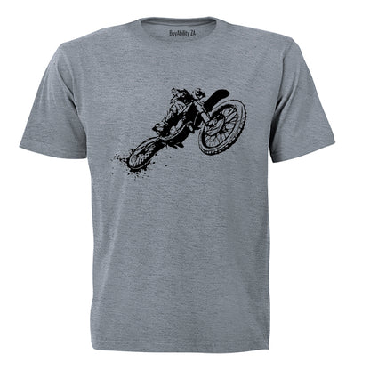 Off Road Biker Sketch - Adults - T-Shirt