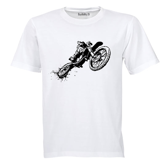 Off Road Biker Sketch - Adults - T-Shirt