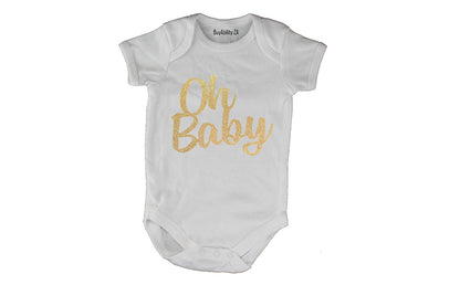Oh Baby - Glitter Gold - Baby Grow