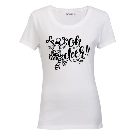 OH Deer - Christmas - Ladies - T-Shirt