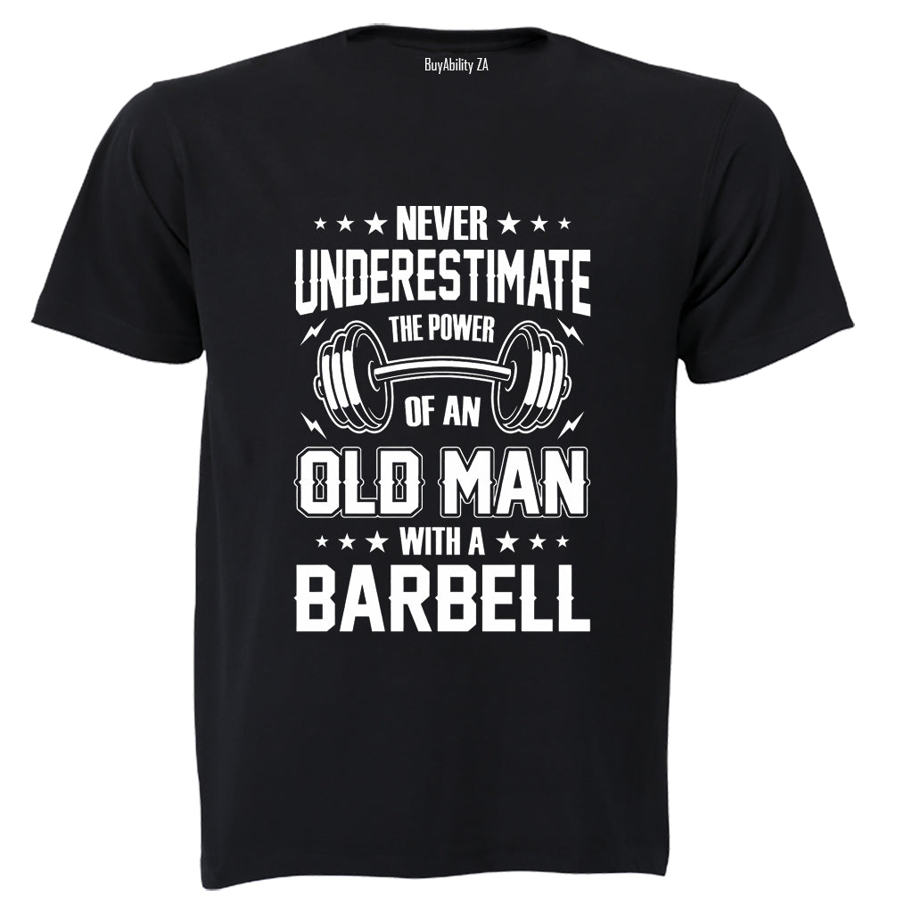 Old Man With A Barbell - Adults - T-Shirt - BuyAbility South Africa