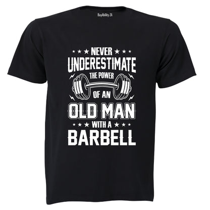 Old Man With A Barbell - Adults - T-Shirt - BuyAbility South Africa