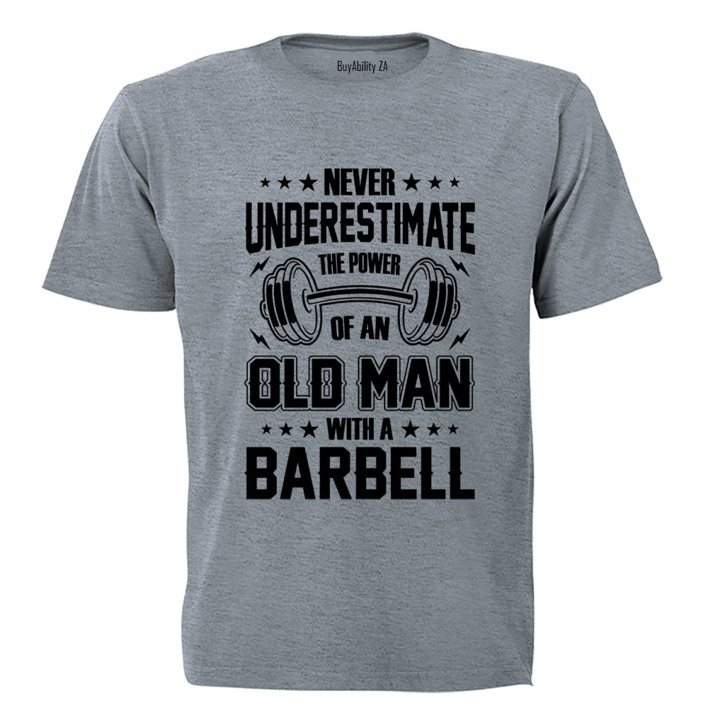 Old Man With A Barbell - Adults - T-Shirt - BuyAbility South Africa