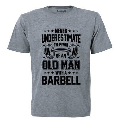 Old Man With A Barbell - Adults - T-Shirt - BuyAbility South Africa