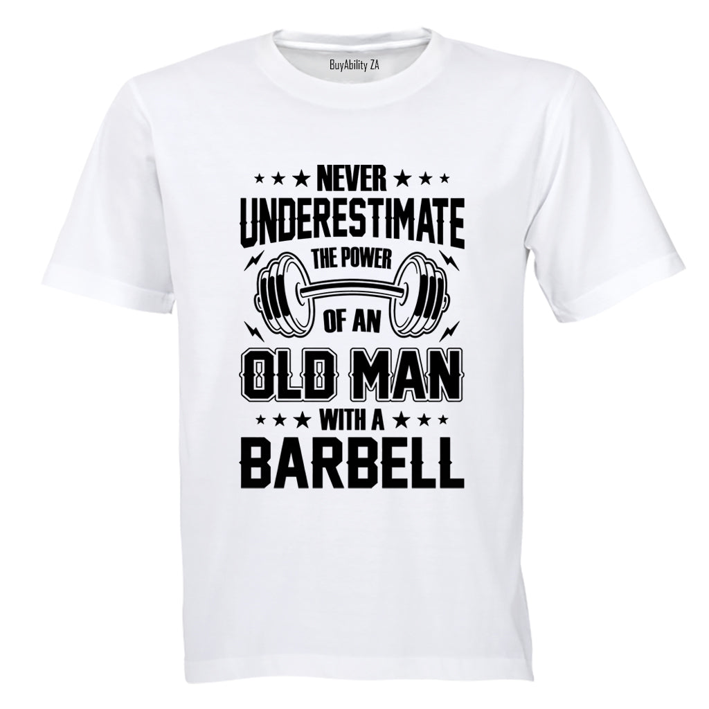 Old Man With A Barbell - Adults - T-Shirt - BuyAbility South Africa