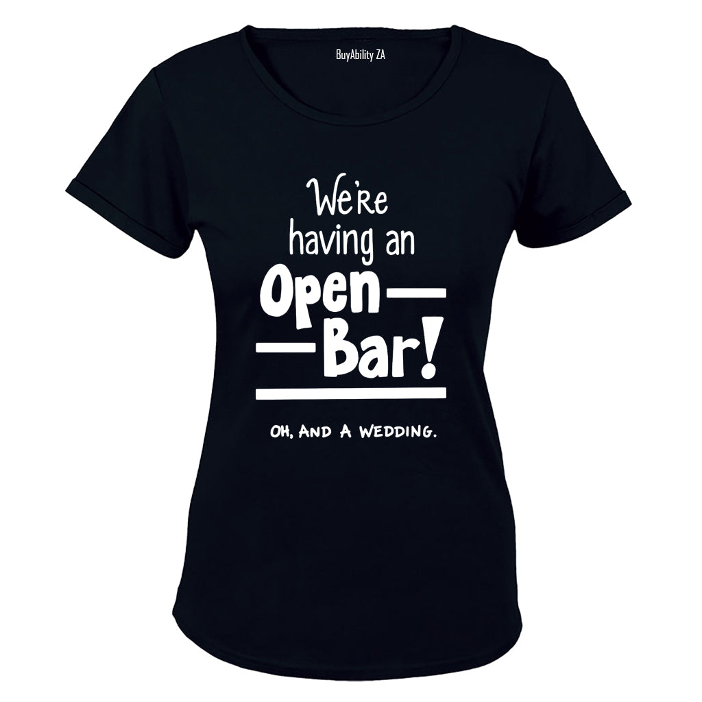 Open Bar & A Wedding - Ladies - T-Shirt