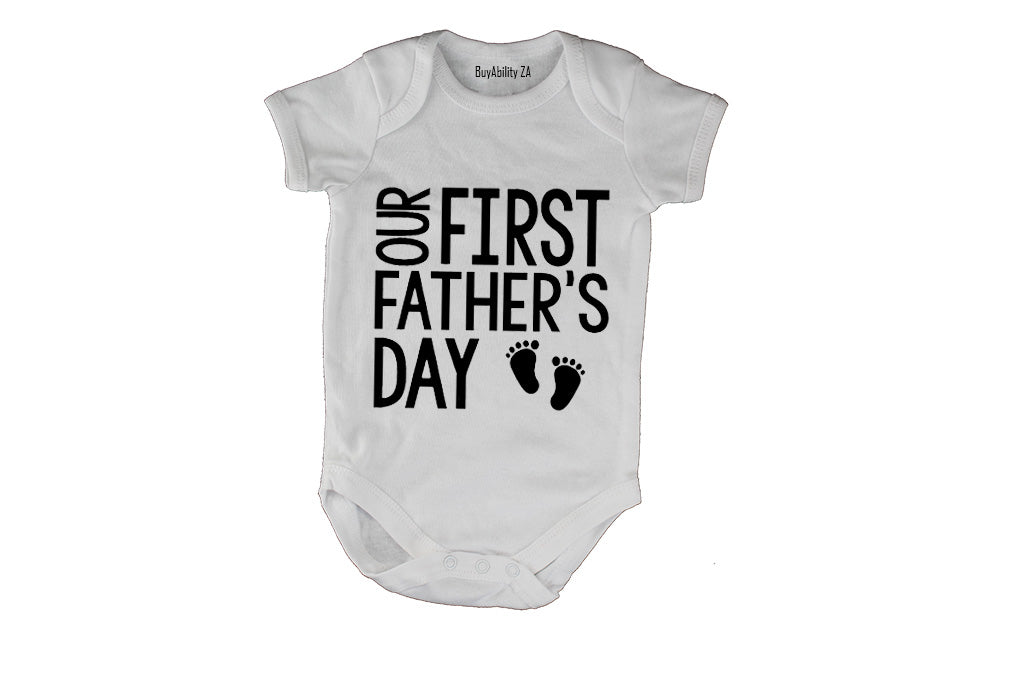 Our First Father's Day - Little Feet - Baby Grow